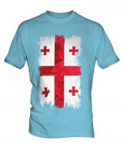 Georgia Grunge Flag Mens T-Shirt