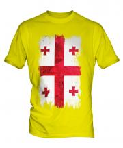 Georgia Grunge Flag Mens T-Shirt