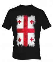 Georgia Grunge Flag Mens T-Shirt