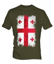 Georgia Grunge Flag Mens T-Shirt