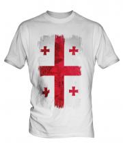 Georgia Grunge Flag Mens T-Shirt