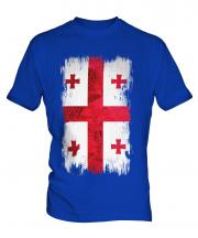 Georgia Grunge Flag Mens T-Shirt