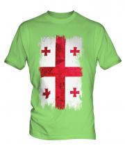 Georgia Grunge Flag Mens T-Shirt
