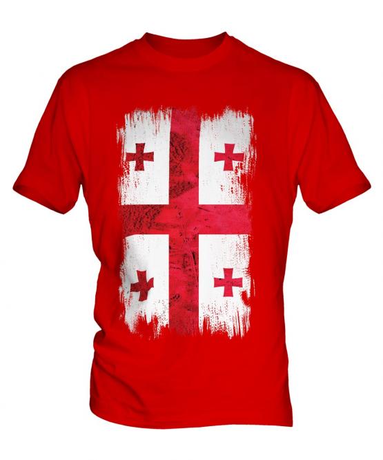 Georgia Grunge Flag Mens T-Shirt