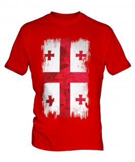 Georgia Grunge Flag Mens T-Shirt