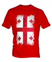 Georgia Grunge Flag Mens T-Shirt