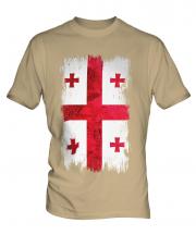 Georgia Grunge Flag Mens T-Shirt