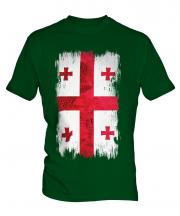 Georgia Grunge Flag Mens T-Shirt