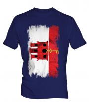 Gibraltar Grunge Flag Mens T-Shirt
