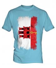 Gibraltar Grunge Flag Mens T-Shirt