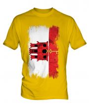 Gibraltar Grunge Flag Mens T-Shirt