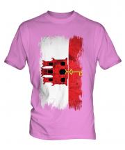Gibraltar Grunge Flag Mens T-Shirt