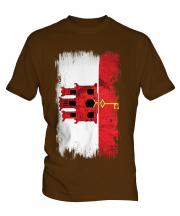 Gibraltar Grunge Flag Mens T-Shirt