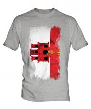 Gibraltar Grunge Flag Mens T-Shirt