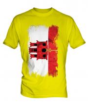 Gibraltar Grunge Flag Mens T-Shirt