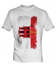 Gibraltar Grunge Flag Mens T-Shirt