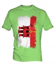 Gibraltar Grunge Flag Mens T-Shirt