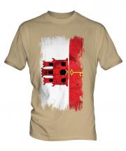 Gibraltar Grunge Flag Mens T-Shirt