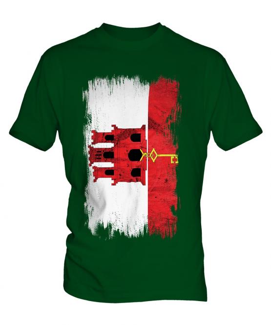 Gibraltar Grunge Flag Mens T-Shirt