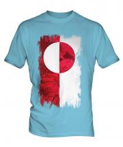 Greenland Grunge Flag Mens T-Shirt