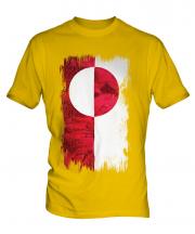 Greenland Grunge Flag Mens T-Shirt