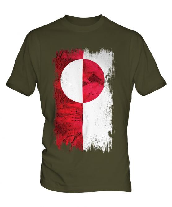 Greenland Grunge Flag Mens T-Shirt