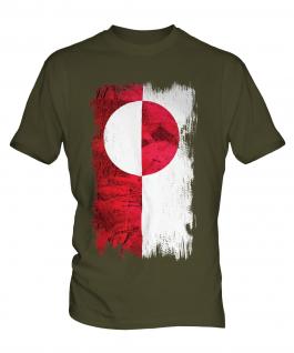 Greenland Grunge Flag Mens T-Shirt