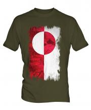 Greenland Grunge Flag Mens T-Shirt