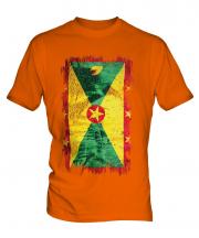 Grenada Grunge Flag Mens T-Shirt