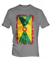 Grenada Grunge Flag Mens T-Shirt