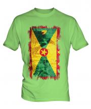 Grenada Grunge Flag Mens T-Shirt