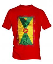 Grenada Grunge Flag Mens T-Shirt