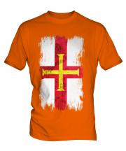 Guernsey Grunge Flag Mens T-Shirt
