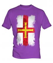 Guernsey Grunge Flag Mens T-Shirt