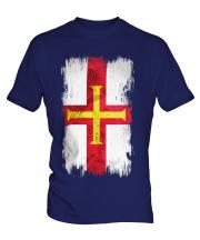 Guernsey Grunge Flag Mens T-Shirt