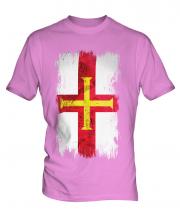 Guernsey Grunge Flag Mens T-Shirt