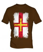 Guernsey Grunge Flag Mens T-Shirt