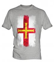 Guernsey Grunge Flag Mens T-Shirt