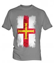 Guernsey Grunge Flag Mens T-Shirt