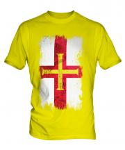 Guernsey Grunge Flag Mens T-Shirt