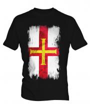 Guernsey Grunge Flag Mens T-Shirt