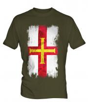 Guernsey Grunge Flag Mens T-Shirt