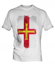 Guernsey Grunge Flag Mens T-Shirt