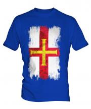 Guernsey Grunge Flag Mens T-Shirt