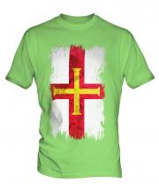 Guernsey Grunge Flag Mens T-Shirt