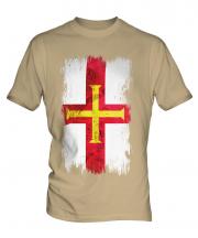 Guernsey Grunge Flag Mens T-Shirt