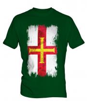 Guernsey Grunge Flag Mens T-Shirt