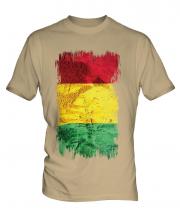 Guinea Grunge Flag Mens T-Shirt