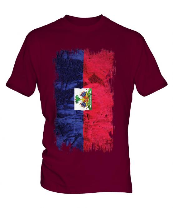 Haiti Grunge Flag Mens T-Shirt