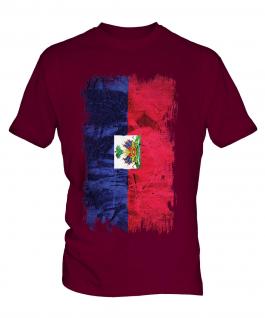 Haiti Grunge Flag Mens T-Shirt